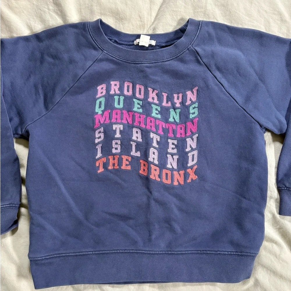 J Crew Girls Boroughs of New York Crewneck Sweatshirt size M (8-9)